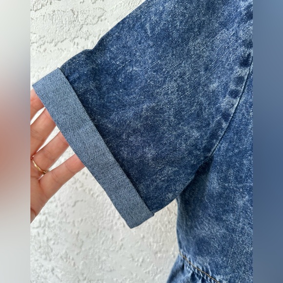 Dress Denim Jean Button Down Blue Mini Medium - Picture 4 of 6